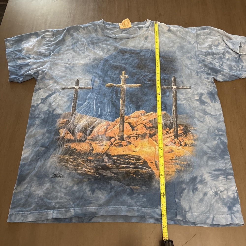 Vtg 2002 JESUS CHRIST The MOUNTAIN Crucifixion Tie Dye Adult T-Shirt L Blaylock - Picture 7 of 8